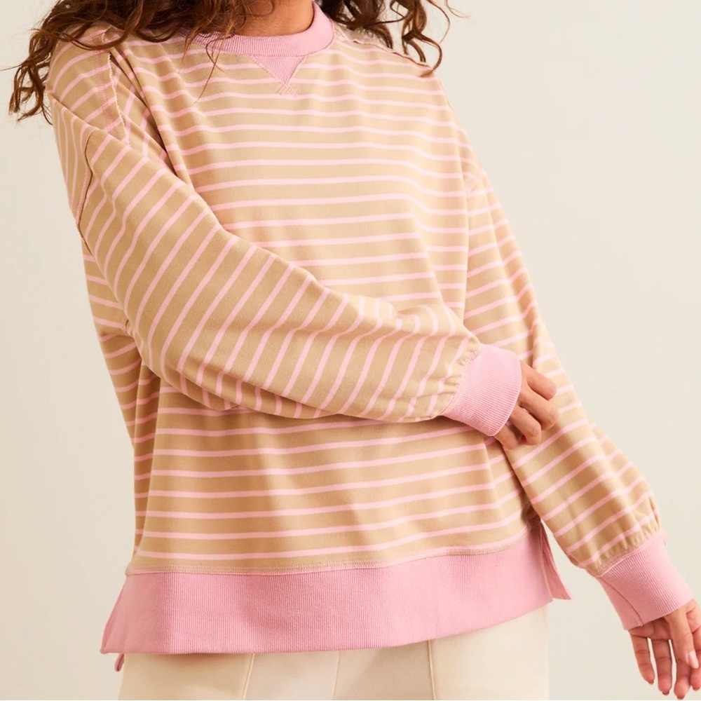 NWT Altar’d State Pace Setter Striped Crew Sweater Small